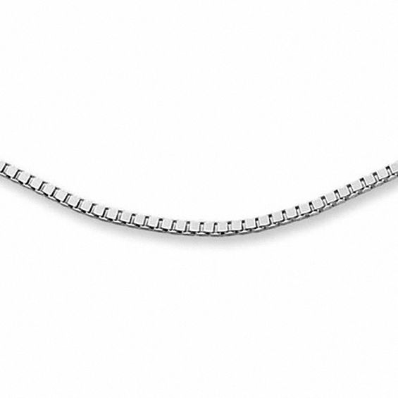 Ladies' 0.66mm Box Chain Necklace in 14K White Gold