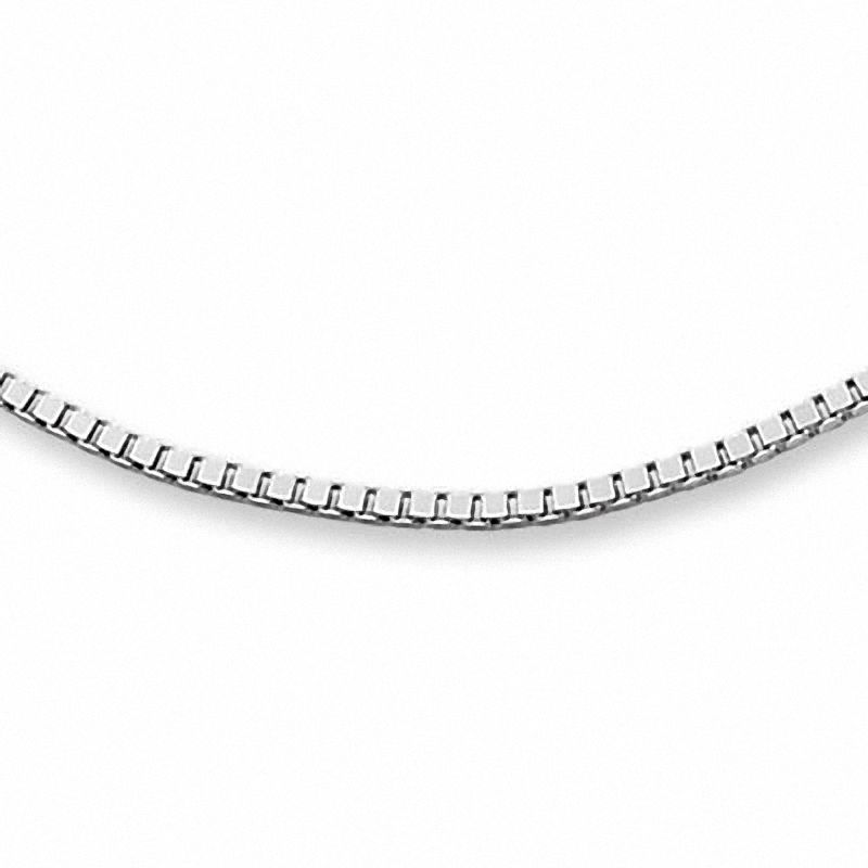 Ladies' 0.78mm Box Chain Necklace in 14K White Gold - 20"