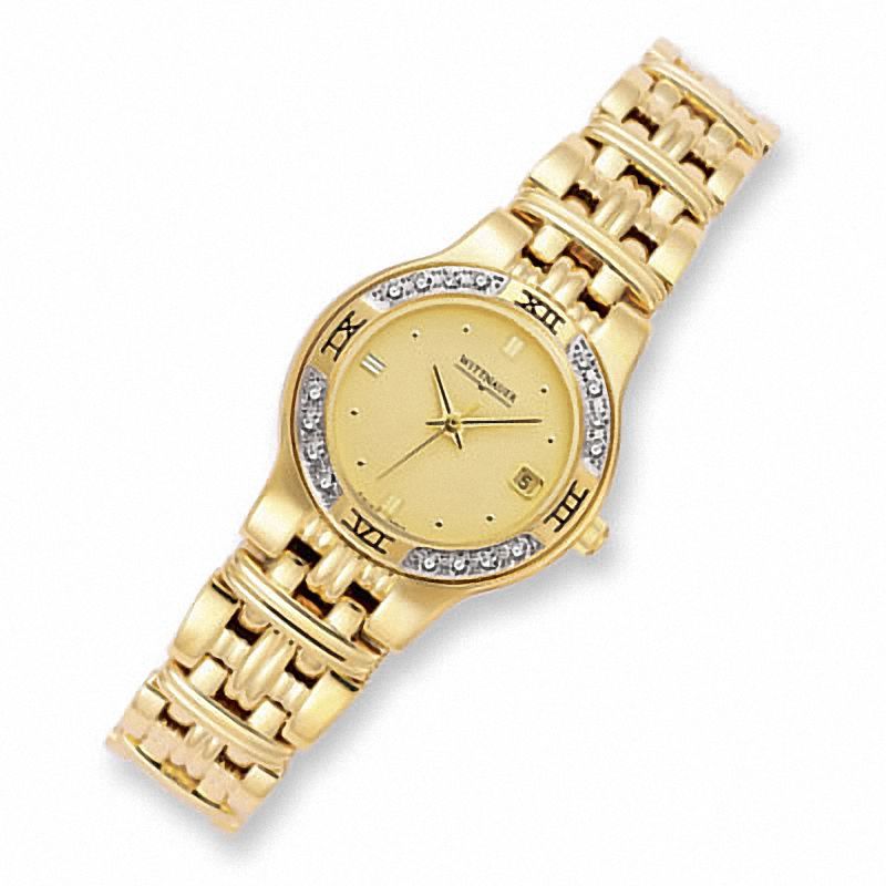 Ladies' Wittnauer Laureate Diamond Accent Gold-Tone Watch (Model: 12R11)