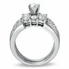 Thumbnail Image 2 of 1-1/2 CT. T.W. Diamond Three Stone Bridal Set in 14K White Gold