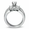 Thumbnail Image 1 of 1-1/2 CT. T.W. Diamond Three Stone Bridal Set in 14K White Gold