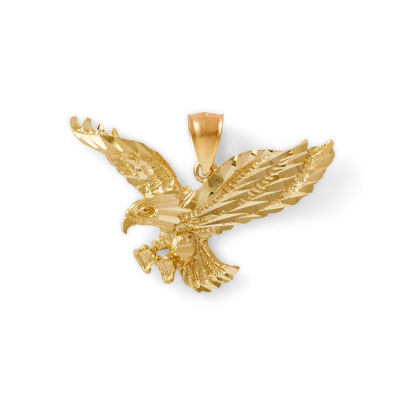 Main Image 1 of Diamond-Cut Landing Eagle Charm in Solid 10K Gold