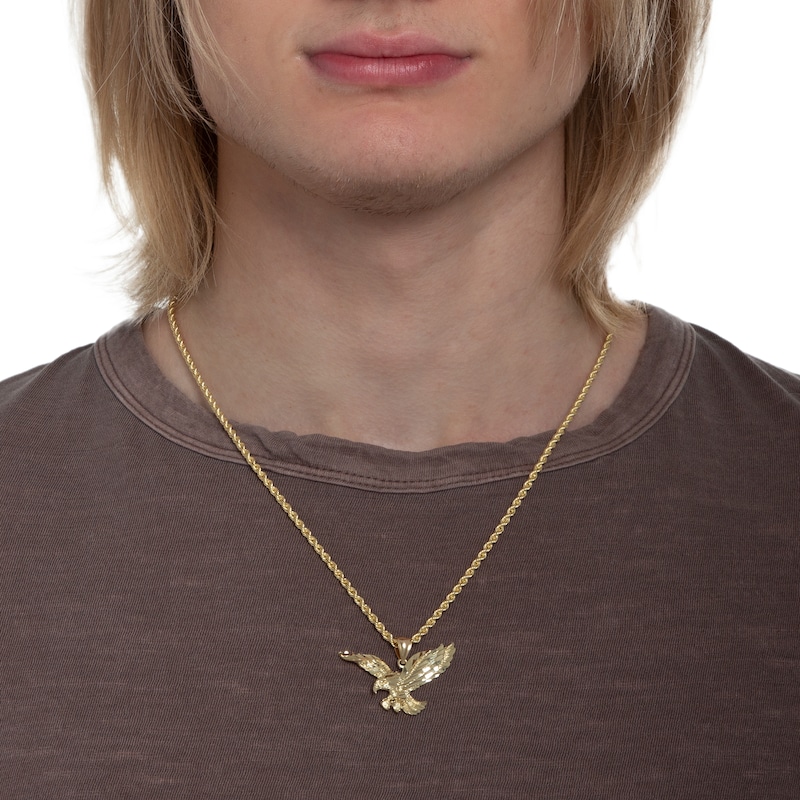 Main Image 2 of Diamond-Cut Landing Eagle Charm in Solid 10K Gold