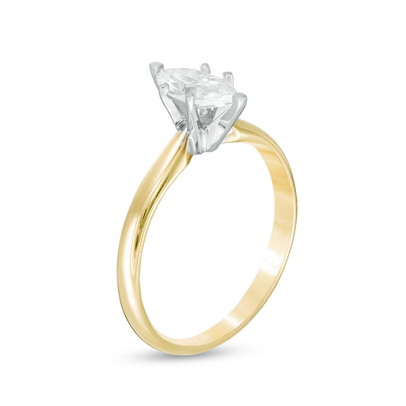 1 CT. Certified Marquise Diamond Solitaire Engagement Ring in 14K Gold (I/I2)