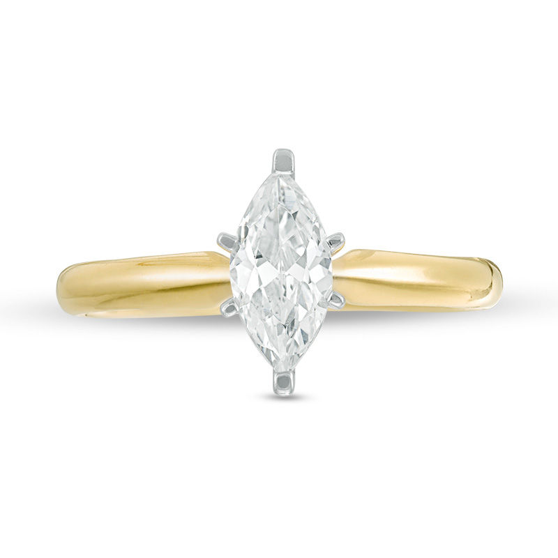 1 CT. Certified Marquise Diamond Solitaire Engagement Ring in 14K Gold (I/I2)