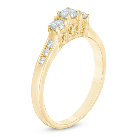 1/2 CT. T.w. Diamond Past Present Future® Ring in 14K Gold