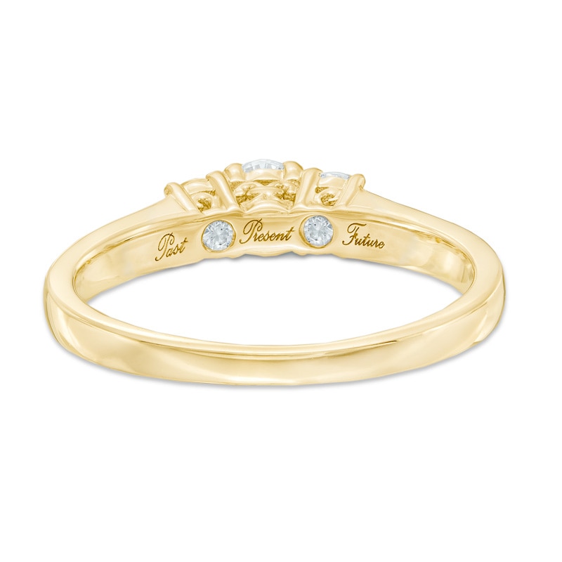 Main Image 3 of 1/2 CT. T.W. Diamond Past Present Future® Ring in 14K Gold