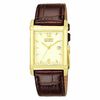 Thumbnail Image 1 of Men's Citizen Square Eco-Drive Watch with Rich Champagne Dial and Gold-Tone Case and Bezel (Model: BW0072-07P)