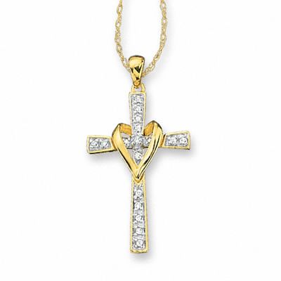 Zales Mother's Birthstone Curvy Cross Pendant (2-7 Stones) | CoolSprings  Galleria