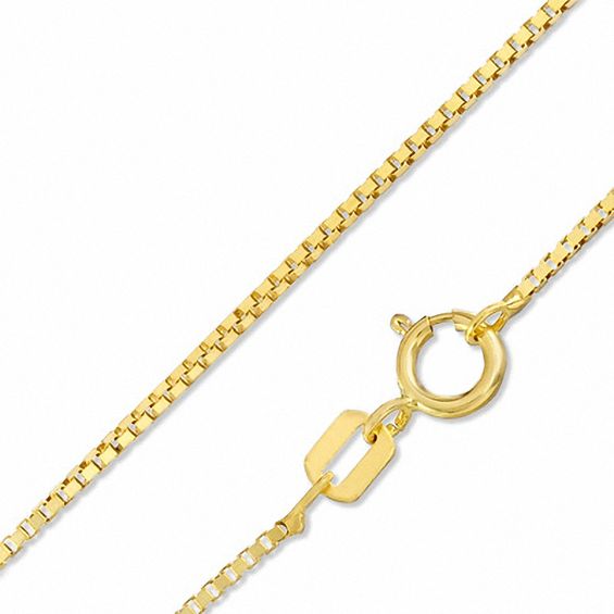 Ladies' 0.85mm Box Chain Necklace in 14K Gold - 16"