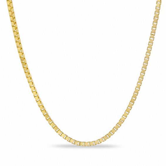 Ladies' 0.8mm Box Chain Necklace in 14K Gold - 18"