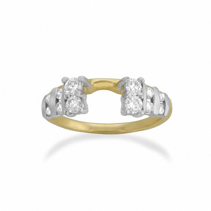 Main Image 1 of 1/2 CT. T.W. Diamond Solitaire Enhancer in 14K Two-Tone Gold