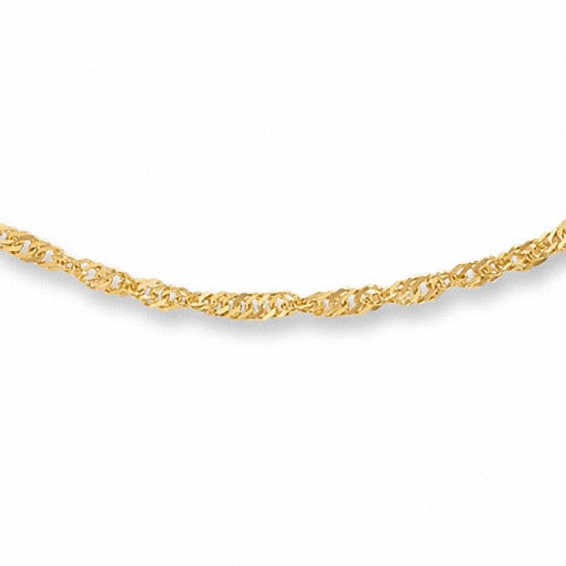 Main Image 1 of Ladies' 1.2mm Singapore Chain Necklace in 14K Gold - 20"