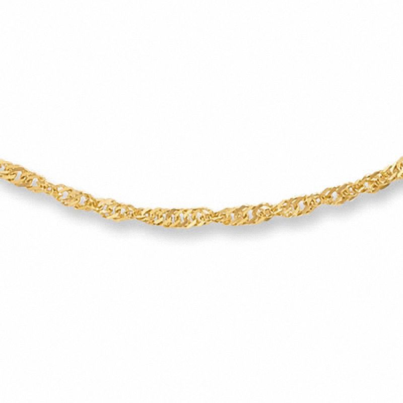 Ladies' 1.2mm Singapore Chain Necklace in 14K Gold - 18"