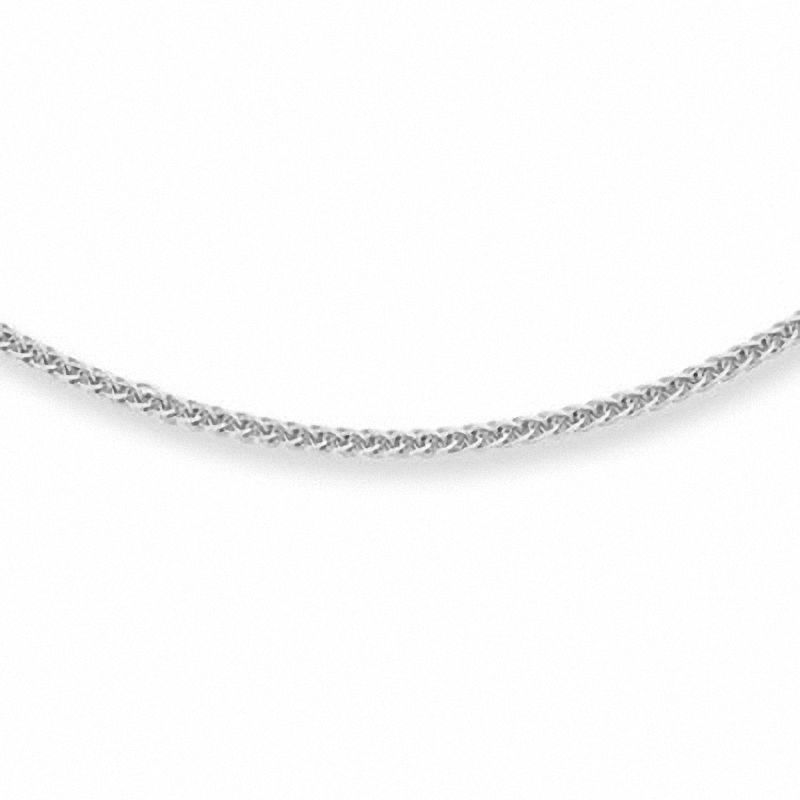 Main Image 1 of Ladies' 1.0mm Square Wheat Chain Necklace in 14K White Gold - 18"