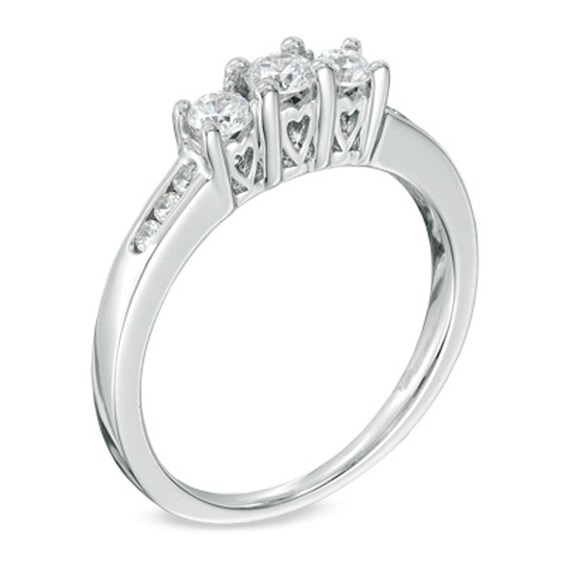 1/2 CT. T.w. Diamond Past Present FutureÂ® Ring in 14K White Gold