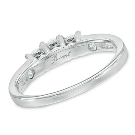 1/2 CT. T.w. Diamond Past Present FutureÂ® Ring in 14K White Gold