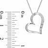 Thumbnail Image 2 of Diamond Accent Three Stone Tilted Heart Pendant in 10K White Gold