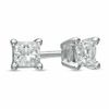 Thumbnail Image 1 of 3/4 CT. T.W. Princess Cut Diamond Solitaire Stud Earrings in 14K White Gold