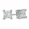 Thumbnail Image 1 of 1/2 CT. T.W. Princess Cut Diamond Solitaire Stud Earrings in 14K White Gold