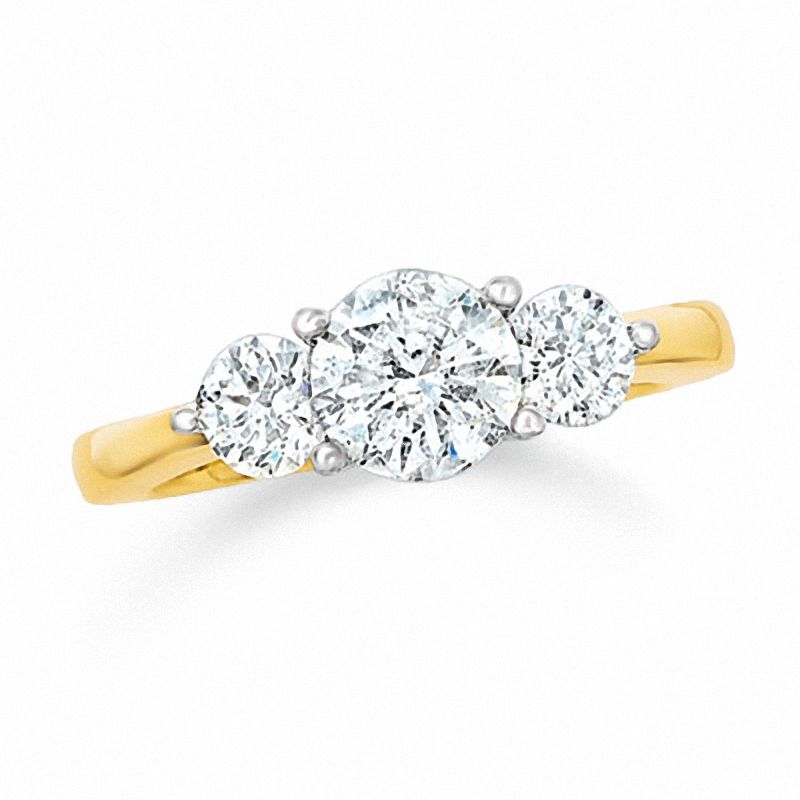 Main Image 1 of 2 CT. T.W. Certified Diamond Three Stone Engagement Ring in 14K Two-Tone Gold