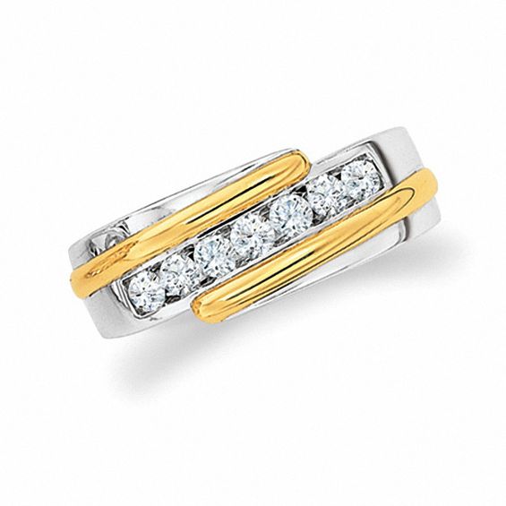 1/2 CT. T.w. Diamond Bypass Ring in 14K Two-Tone Gold