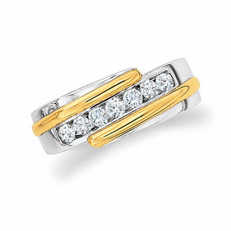 Main Image 1 of 1/2 CT. T.W. Diamond Bypass Ring in 14K Two-Tone Gold