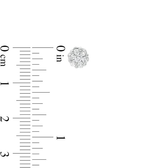 1/2 CT. T.w. Diamond Flower Earrings in 14K White Gold