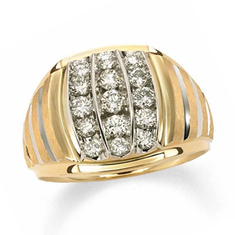 Men's 1 CT. T.W. Diamond Vertical Stripe Ring in 10K Gold