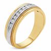 Thumbnail Image 1 of Men's 1/2 CT. T.W. Diamond Channel Milgrain Band in 14K Two-Tone Gold