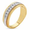 Thumbnail Image 2 of 1/2 CT. T.W. Diamond Channel Milgrain Band in 14K Two-Tone Gold