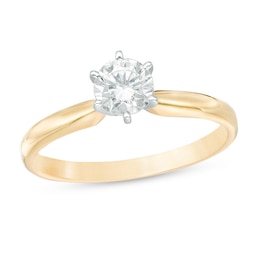1/2 CT. Diamond Solitaire Engagement Ring in 14K Gold (I/I2)
