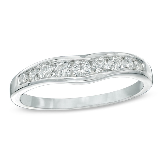 3/8 CT. T.w. Diamond Contour Band In 14K White Gold