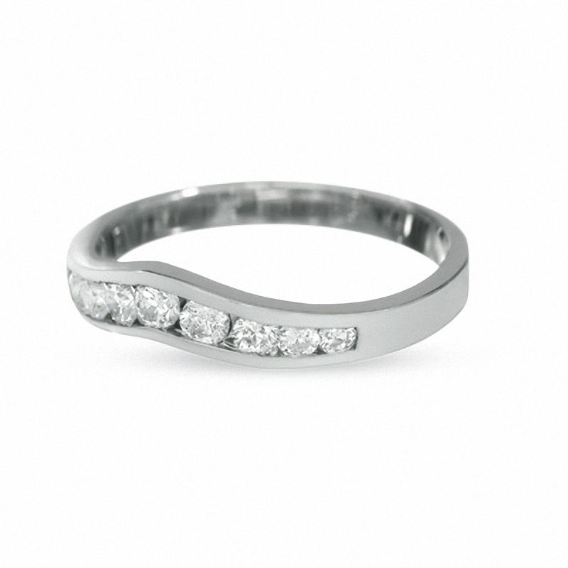 3/8 CT. T.W. Diamond Contour Band in 14K White Gold