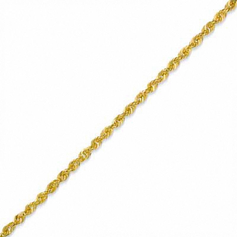 Main Image 1 of 10K Gold Dual Glitter Rope Chain Anklet - 9.0"