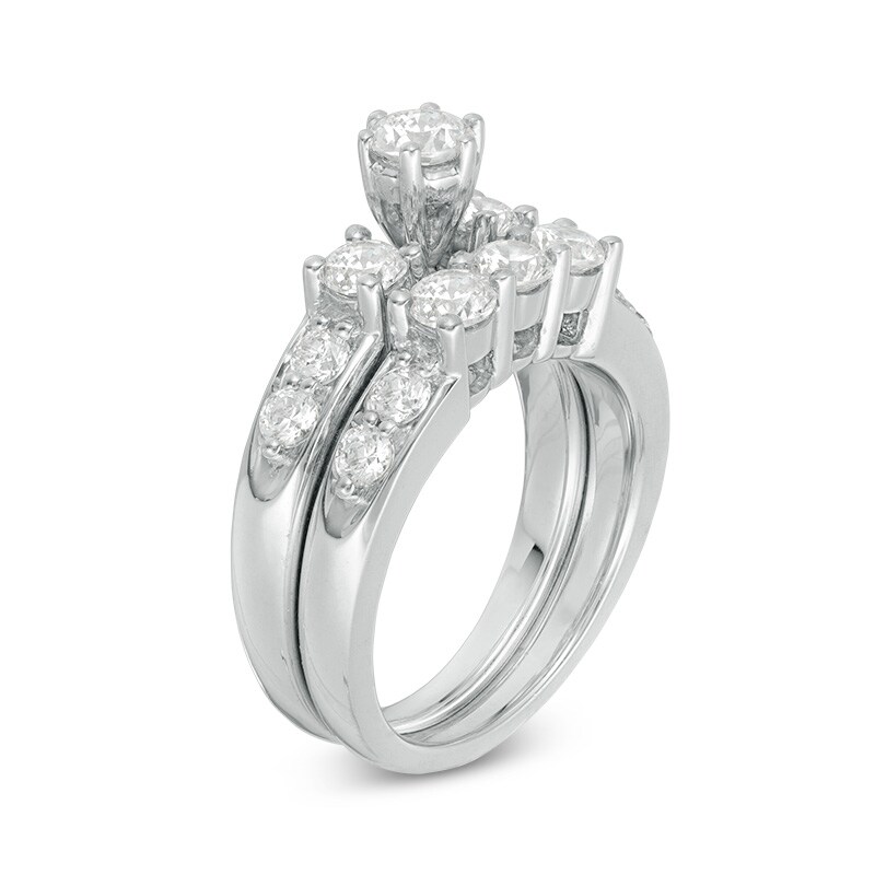 Main Image 2 of 2 CT. T.W. Diamond Three Stone Bridal Set in 14K White Gold