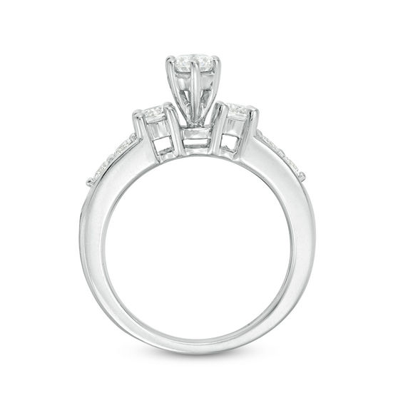 2 CT. T.w. Diamond Three Stone Bridal Set in 14K White Gold