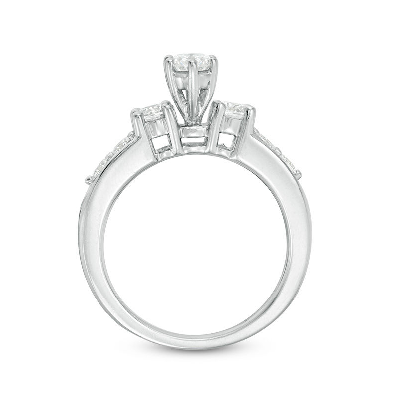 2 CT. T.W. Diamond Three Stone Bridal Set in 14K White Gold