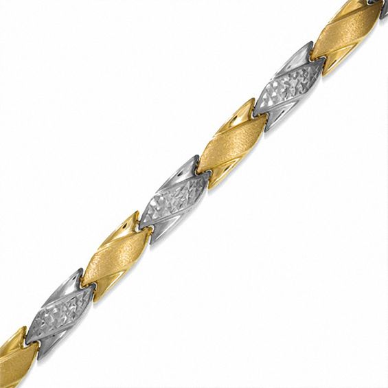 10K Two-Tone Gold "X" Bracelet