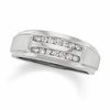 Thumbnail Image 0 of Men's 1/4 CT. T.W. Diamond Double Row Band in 10K White Gold