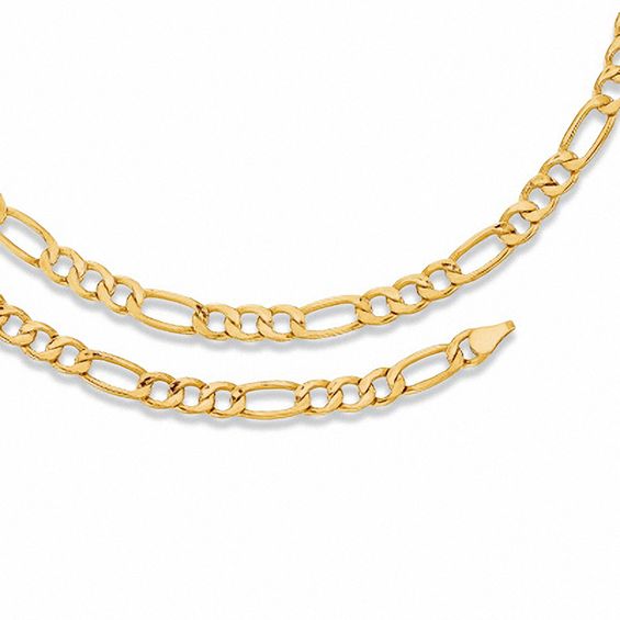 Men's 10K Gold Figaro Link Bracelet and Necklace Set