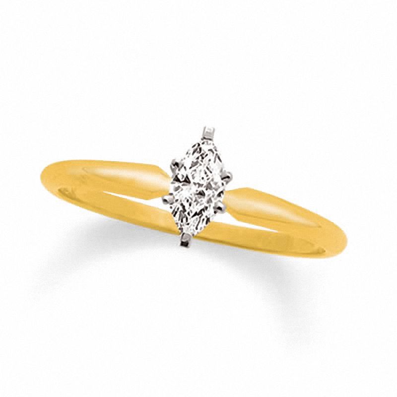 Main Image 1 of 1/2 CT. Marquise Diamond Solitaire Engagement Ring in 14K Gold