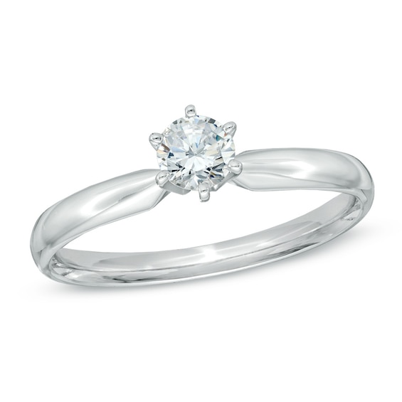 1/4 CT. Diamond Solitaire Engagement Ring in 14K White Gold