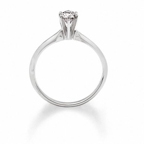 1/ CT. Diamond Solitaire Engagement Ring in 14K White Gold