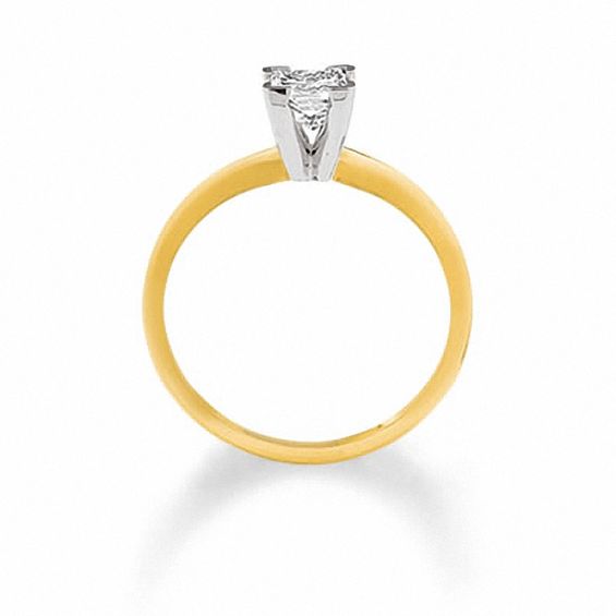 1/ CT. Princess Cut Diamond Solitaire Engagement Ring in 14K Gold