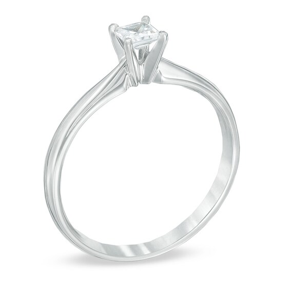 1/4 CT. Princess-Cut Diamond Solitaire Engagement Ring in 14K White Gold