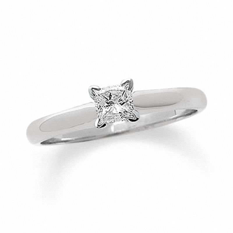 Main Image 1 of 1/3 CT. Princess Cut Diamond Solitaire Engagement Ring in 14K White Gold