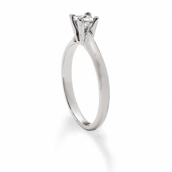 1/ CT. Princess Cut Diamond Solitaire Engagement Ring in 14K Gold