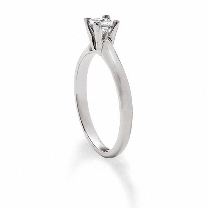 Main Image 2 of 1/3 CT. Princess Cut Diamond Solitaire Engagement Ring in 14K White Gold