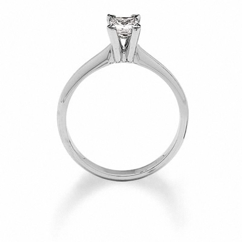 Main Image 3 of 1/3 CT. Princess Cut Diamond Solitaire Engagement Ring in 14K White Gold